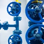 Mulitple valves in a factory in Malaysia